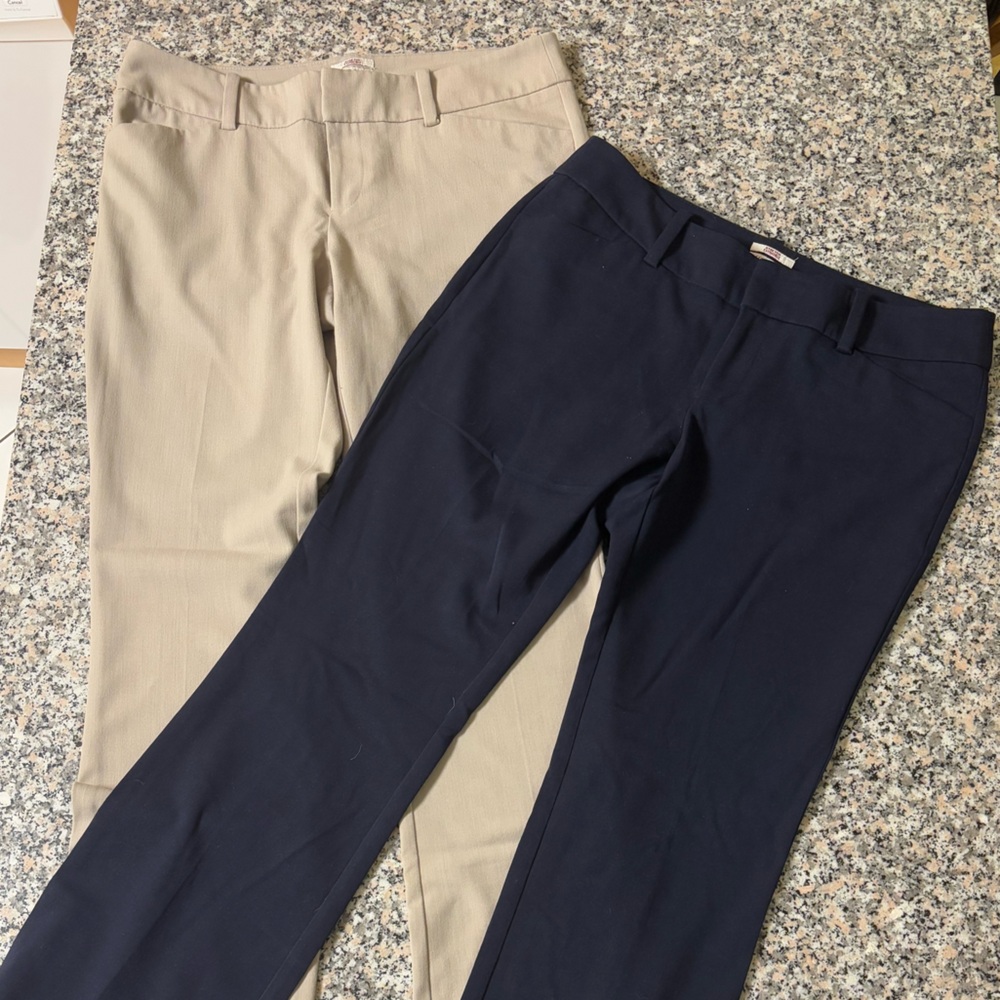 Bundle of Merona Modern Fit Dress Pants – Size 10 (Navy & Khaki)